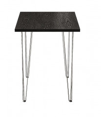 Стол для кафе Крис 800х590 ЛМДФ черный\опоры хром