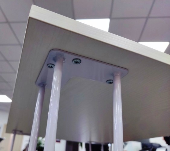 Стол для кафе Крис 800х590 ЛМДФ черный\опоры хром