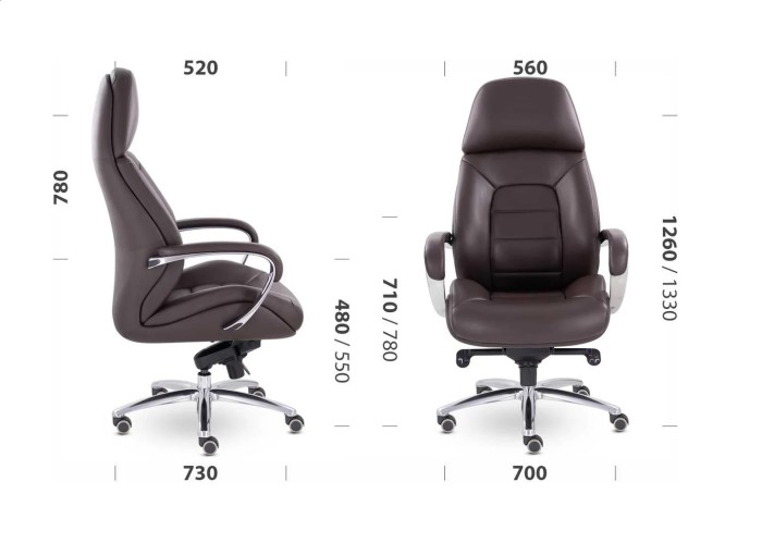 Кресло руководителя UTFC EPIK A-181-G L200 нат кожа (черный)