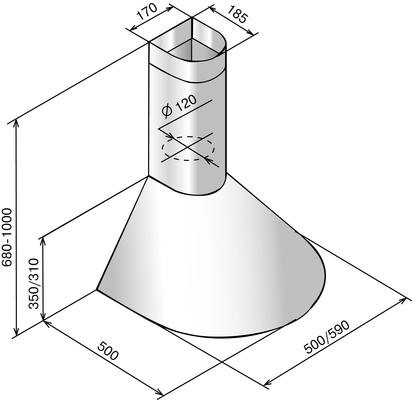 Кухонная вытяжка Эпсилон (60Н-430-ПЗЛ УХЛ 4,2/нерж-срб)  ELIKOR (840948)