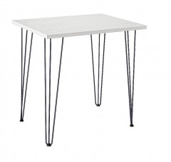 Стол для кафе Крис 800х590 ЛМДФ белый\опоры черные