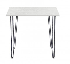 Стол для кафе Крис 800х590 ЛМДФ белый\опоры черные