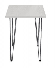 Стол для кафе Крис 800х590 ЛМДФ белый\опоры черные