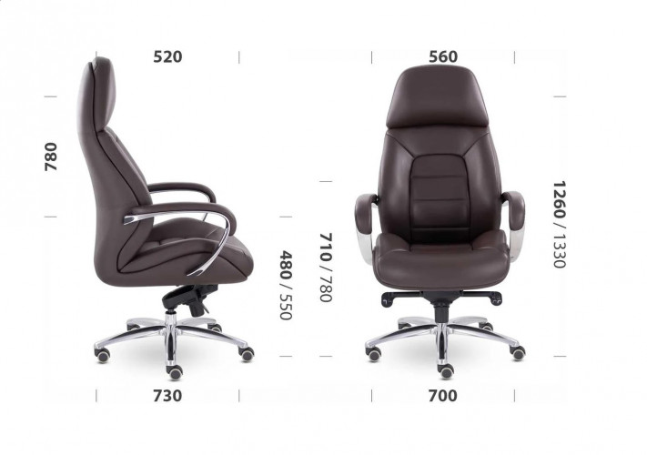 Кресло руководителя UTFC EPIK A-181-G L169 нат кожа (коричневый)