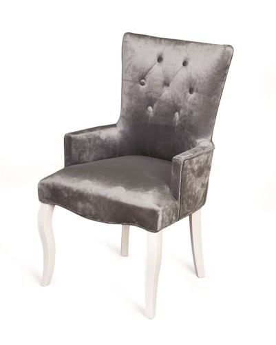 Кресло Виктория (эмаль белая / 36 - голубовато-серый)