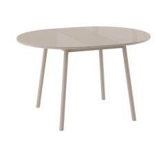 РАУНД стол круглый раздвижной со стеклом D100(137х100) см, Капучино/Капучино