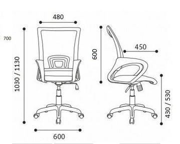 Кресло Оптима спинка сетка (черная)/сиденье кож/зам (черный)