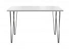 Стол для кафе Крис 120х75 ЛДСП белый\опоры черные