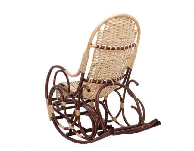 Кресло-качалка плетеное Ведуга коньяк