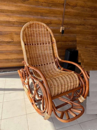 Кресло-качалка плетеное Ведуга коньяк