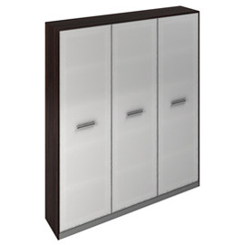 Шкаф высокий c 3 стеклянными дверьми 183*44*203, шпон + стекло