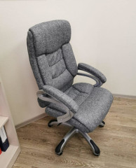 Кресло для руководителя Аллегро рогожка серая ИМ