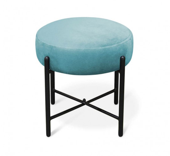 Банкетка В 4-SHT (ткань-металл/голубая пастель-черный муар)