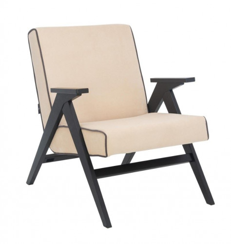 Кресло "Вест" (Венге, ткань Verona Vanilla, кант Verona Antrazite Grey)