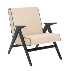 Кресло "Вест" (Венге, ткань Verona Vanilla, кант Verona Antrazite Grey)