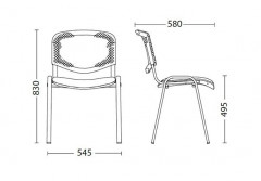Стул посетителя ИЗО NET (хром, спинка сетка OH/5, сиденье ткань черная C-11)