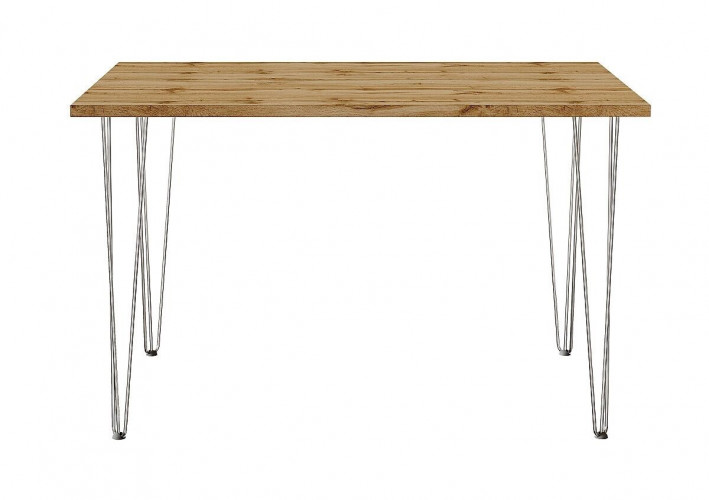 Стол для кафе Крис 120х75 ЛДСП дуб\опоры хром