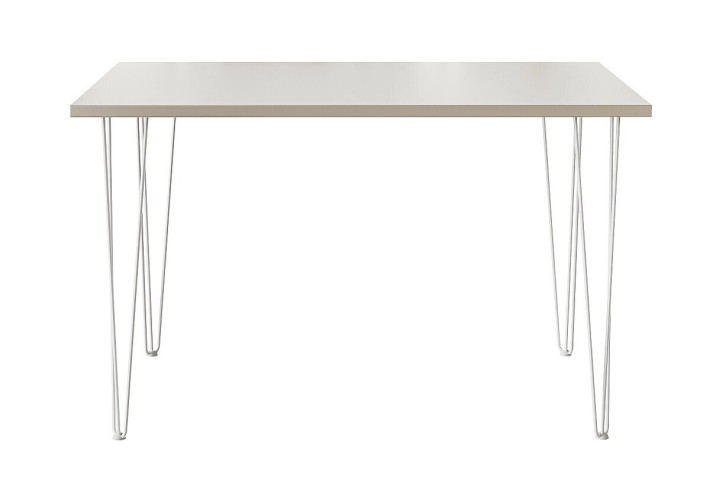 Стол для кафе Крис 120х75 ЛДСП беж\опоры белые