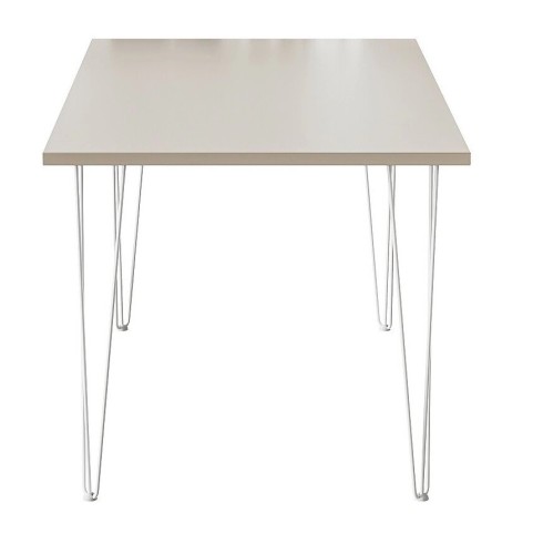 Стол для кафе Крис 120х75 ЛДСП беж\опоры белые
