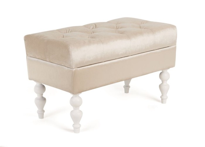 Банкетка Виктория (эмаль белая / 30 - бежевый)