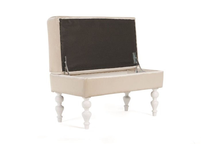 Банкетка Виктория (эмаль белая / 30 - бежевый)