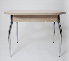 Стол Универсальный (ЛДСП 32 мм/Дуб сонома/кромка+царги дуб сонома/ноги хром Элегант)