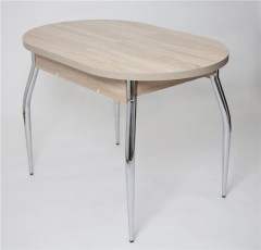 Стол Универсальный (ЛДСП 32 мм/Дуб сонома/кромка+царги дуб сонома/ноги хром Элегант)