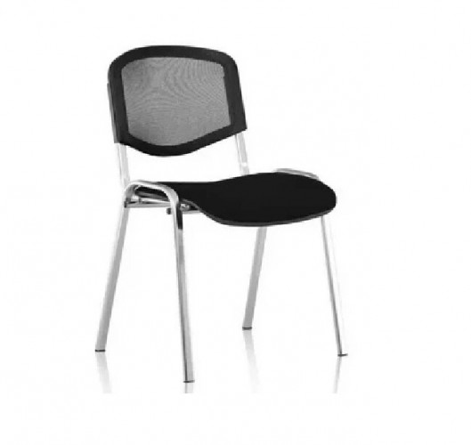 Стул посетителя ИЗО NET (хром, спинка сетка OH/5, сиденье кожзам черный V14)