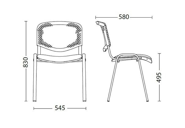 Стул посетителя ИЗО NET (хром, спинка сетка OH/5, сиденье кожзам черный V14)