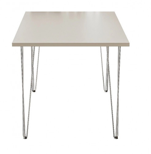 Стол для кафе Крис 120х75 ЛДСП беж\опоры хром