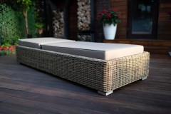LEON шезлонг лежак из искусственного ротанга BF