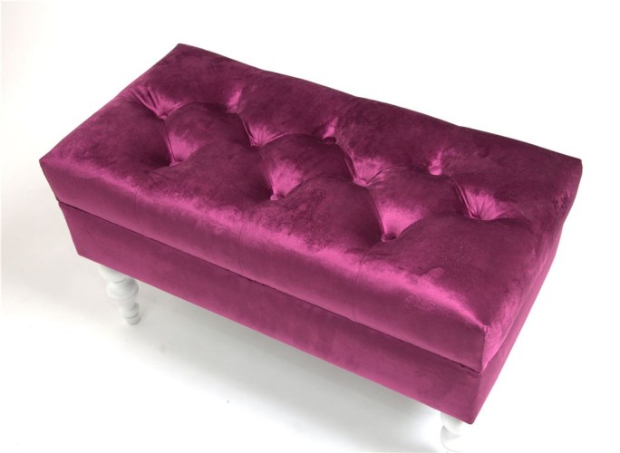 Банкетка Виктория (эмаль белая / 26 - темно-розовый)