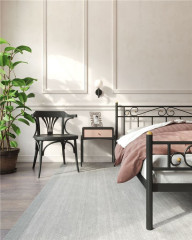 Кровать "Франческа" с изножьем (140х200/ноги металл/цвет Черный)