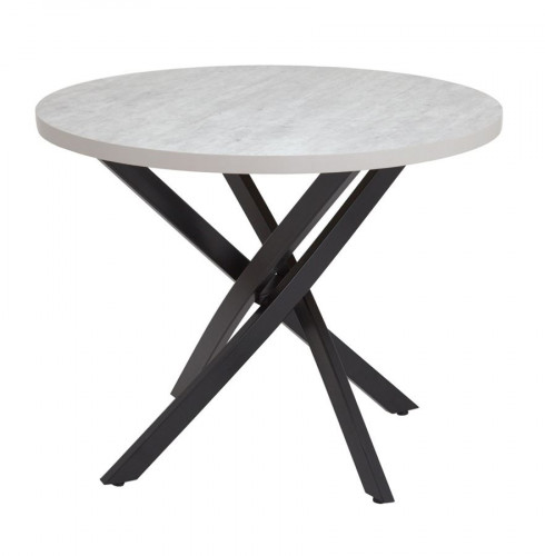 Стол круглый "Шип-32" ноги черные (пластик Эфес лайт 1472/ЛДСП 32 мм/кромка серый)