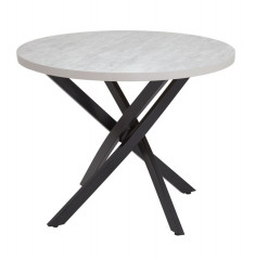 Стол круглый "Шип-32" ноги черные (пластик Эфес лайт 1472/ЛДСП 32 мм/кромка серый)
