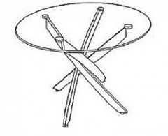Стол круглый "Шип-32" ноги черные (пластик Эфес лайт 1472/ЛДСП 32 мм/кромка серый)