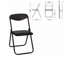 Стул для посетителей складной Jack Black черный каркас кожзам V14 черный
