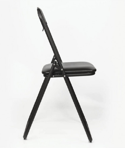 Стул для посетителей складной Jack Black черный каркас кожзам V14 черный