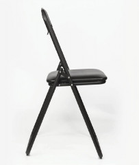 Стул для посетителей складной Jack Black черный каркас кожзам V14 черный