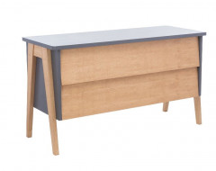 Комод "Сканди" 2 ящ. (Натуральное дерево/серый ясень)