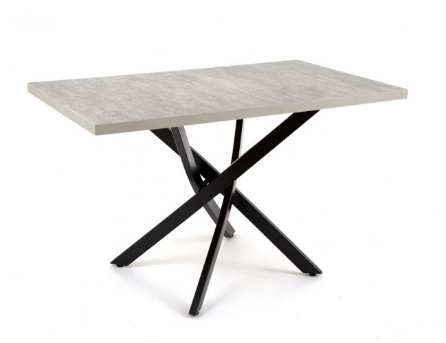 Стол прямоугольный "Шип-32" ноги черные (пластик Эфес лайт 1472/ЛДСП 32 мм/кромка серый)