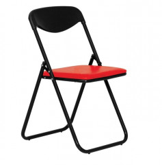 Стул для посетителей складной Jack Black черный каркас кожзам V27 красный
