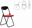 Стул для посетителей складной Jack Black черный каркас кожзам V27 красный