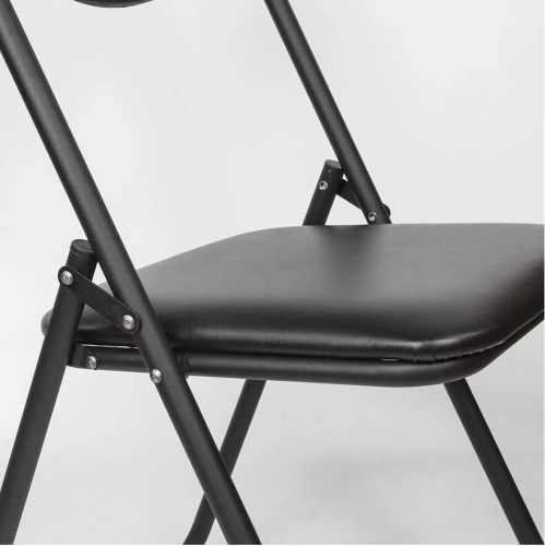 Стул для посетителей складной Jack Black черный каркас кожзам V27 красный