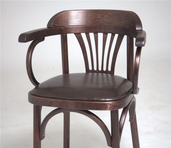 Стул Венский мягкий (темный тон, экокожа коричневая)