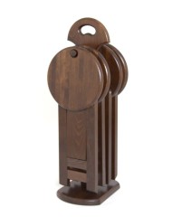 Комплект табуретов "Оливия" (стойка + 4 табурета) Темный Орех