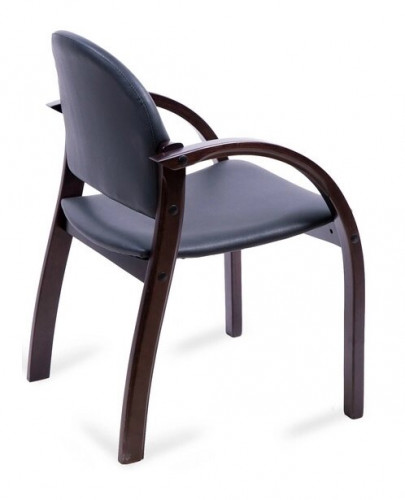 Стул офисный Джуно темный орех кожзам черный