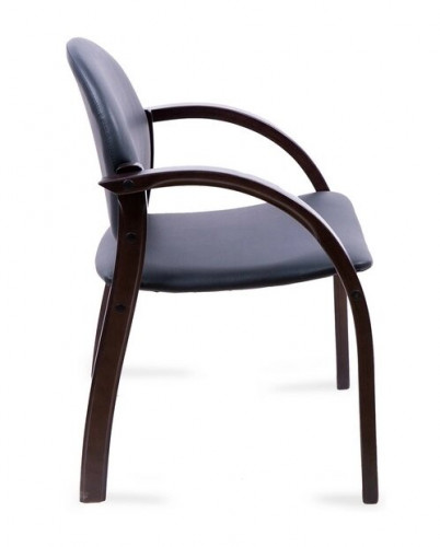 Стул офисный Джуно темный орех кожзам черный