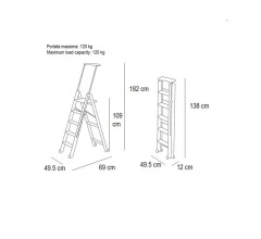 Стремянка деревянная Tuscania 5 ступеней