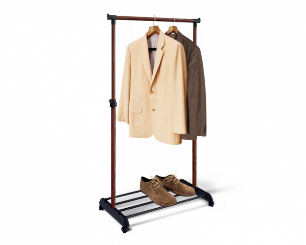 Стойка для одежды 4345 Sheffilton (металл-пластик/черный-темный орех)
